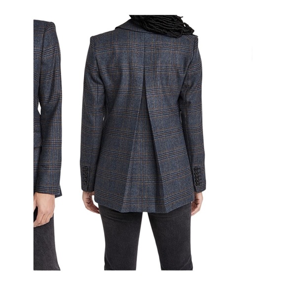 VERONICA BEARD Yareli Gray Wool Houndstooth Blazer Dickey Jacket Size 00 - Picture 8 of 15